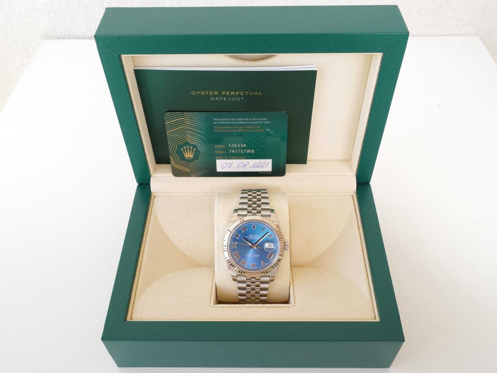 Rolex Datejust 41 mm Blue Roman Dial Jubilee