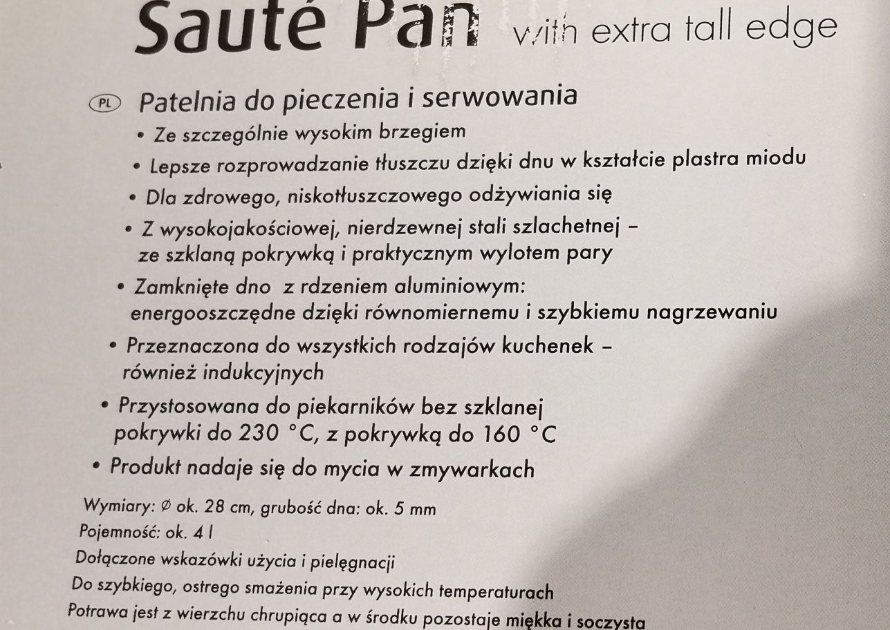 ERNESTO® Patelnia ze stali szlachetnej z pokrywką, Ø 28 cm