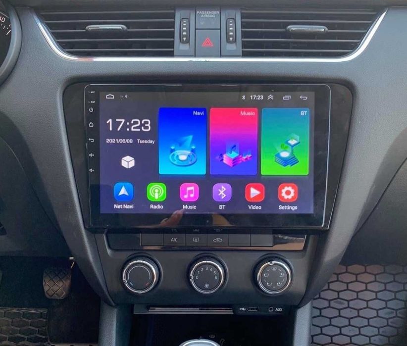 Radio 2 DIN Skoda Octavia (4+32 GB) + Android + Carplay e Android auto