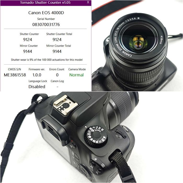 Дзеркальний фотоапарат Canon 4000D 18-55mm 64Gb (Wi-Fi / Пробіг 9124)