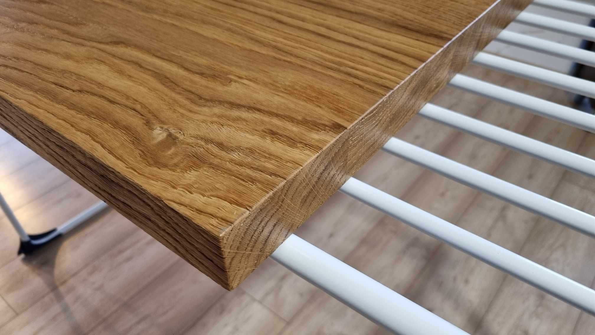 Blat dębowy - zrób stolik loft, lite drewno dębowe, malowany - 65x65cm