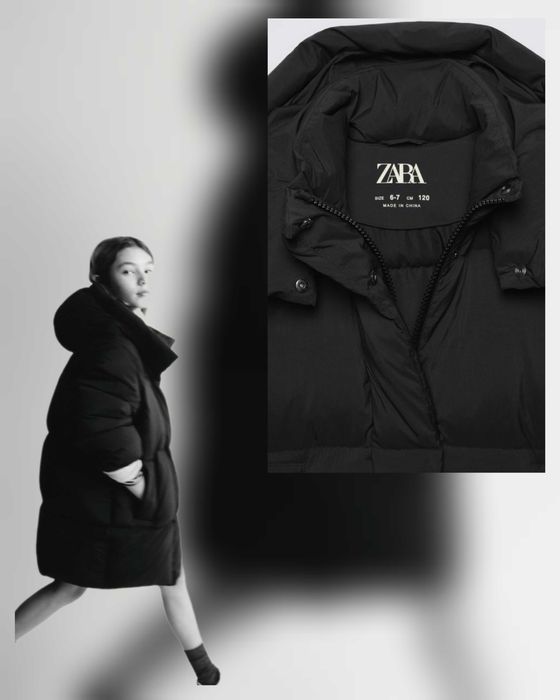 Куртка пуховик Zara оригінал 120 нова колекція пух-перо унісекс