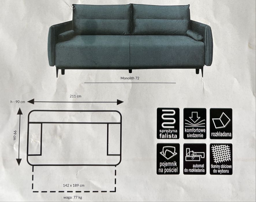 Sofa Kioto z funckją spania