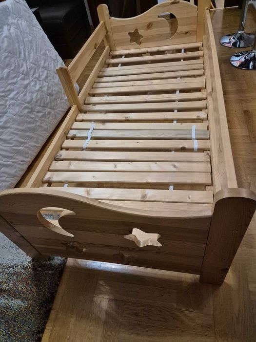 Łóżko drewniane 80/180 dziecięce, stelarz wzmocniony