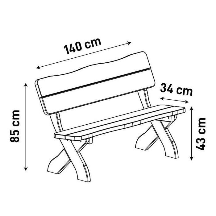 Meble ogrodowe impregnowane Ławka Miłosz 140 cm