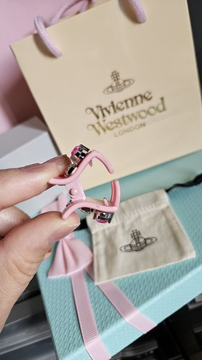 Spinka do włosów Vivienne Westwood różowa cyrkonie