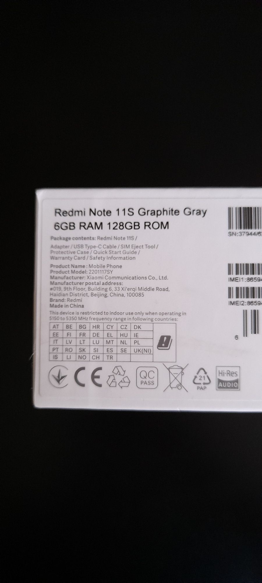 Redmi Note 11S nowy, nie otwierany