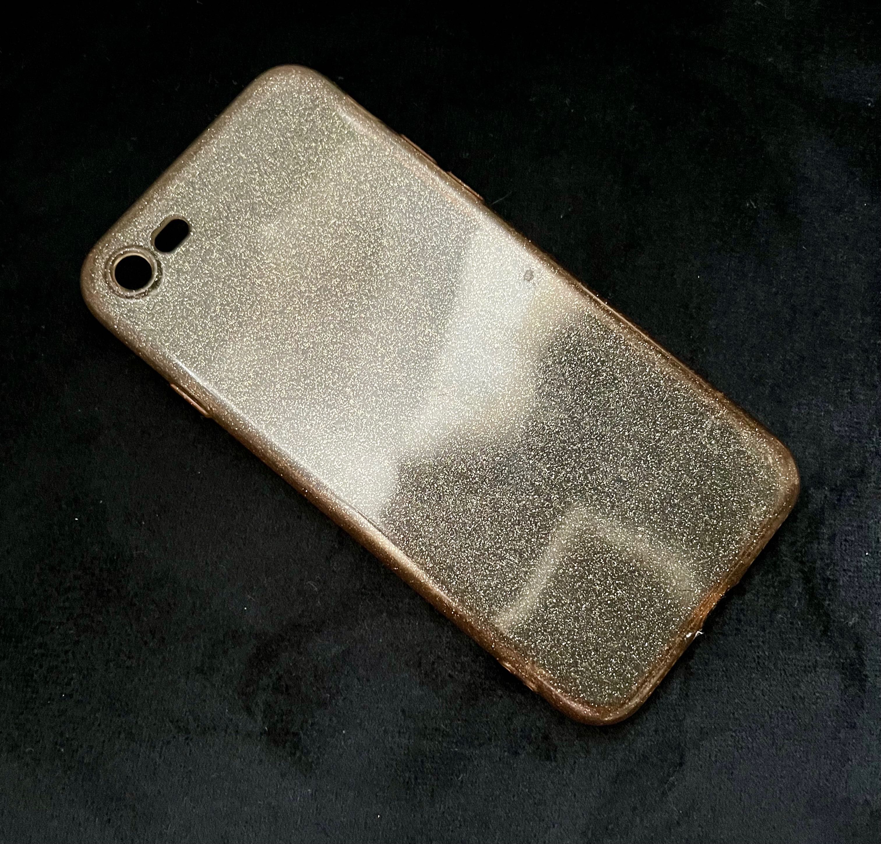 iPhone 7 silver z szybką ochronną i etui