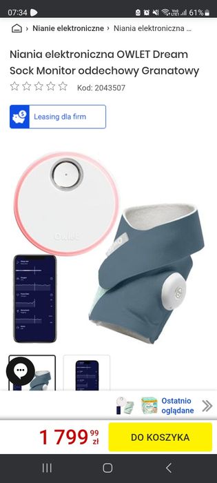 Monitor oddechu OWLET dream sock