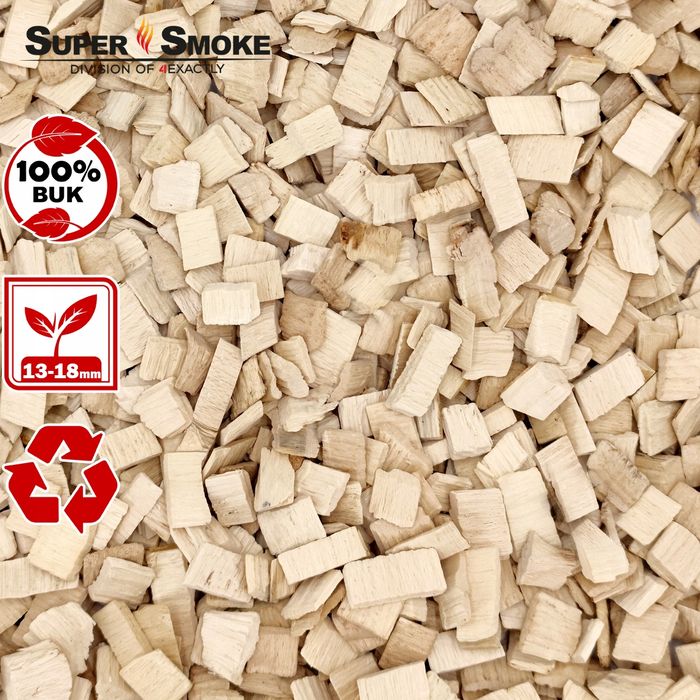 Zrębki Wędzarnicze Super Smoke BUK KL-13 (12-18mm) XL 4 Litry Kraft