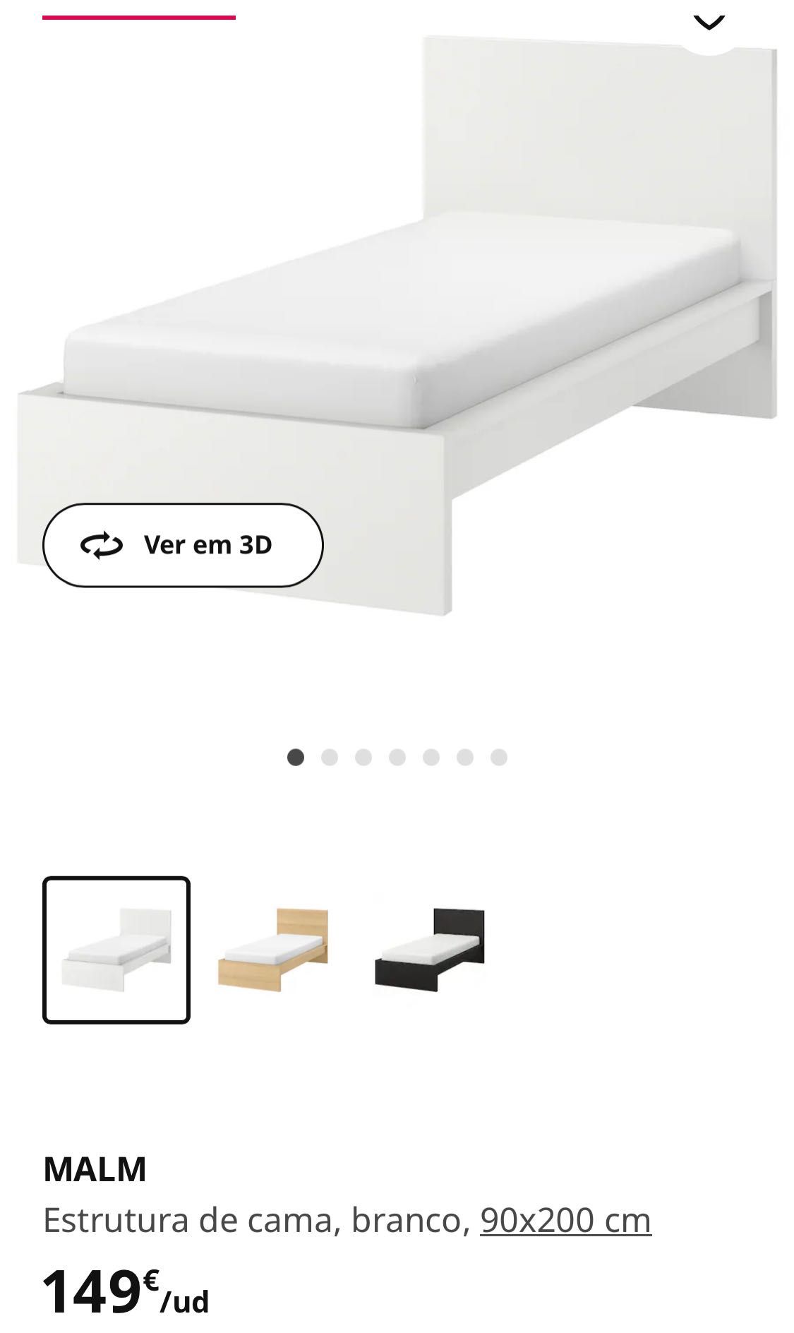 Cama solteiro Malm