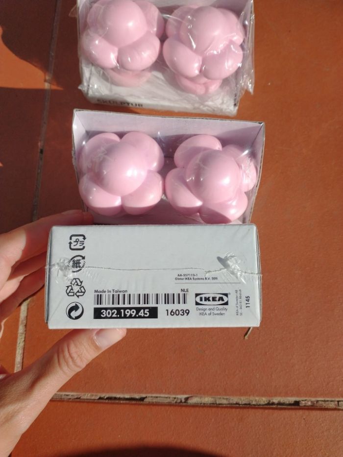 3x Maçaneta/ Puxadores Ikea Rosa SKULPTUR novos