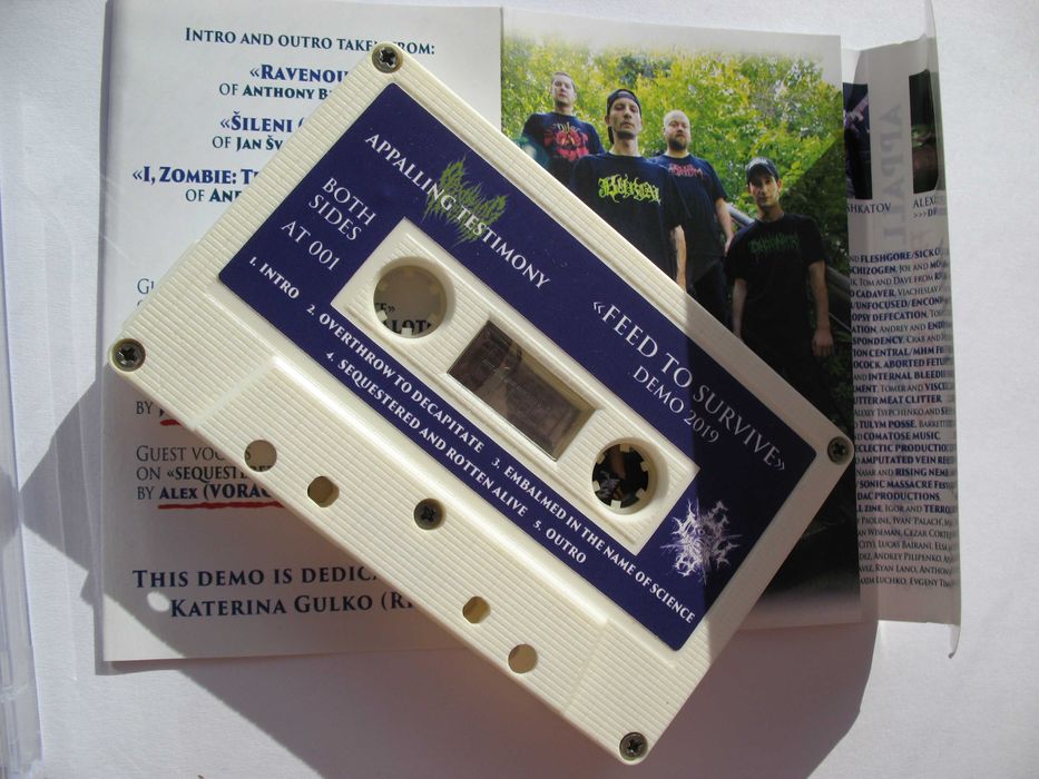 APPALING TESTIMONY demo 2019 WHITE version UKR дезметал на кассете MC*