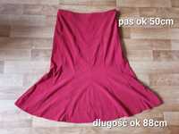 Długa spódnica maxi 48 (20), czerwona, lekko rozkloszowana