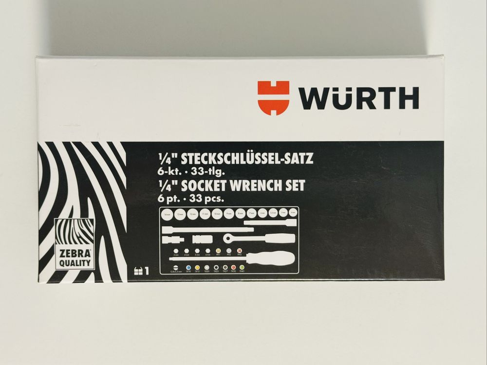 Набір головок торцевих WURTH ZEBRA MULTI 1/4" 33 шт.