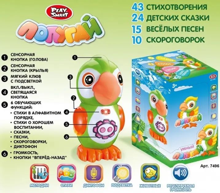 Інтерактивна іграшка "Папуга"