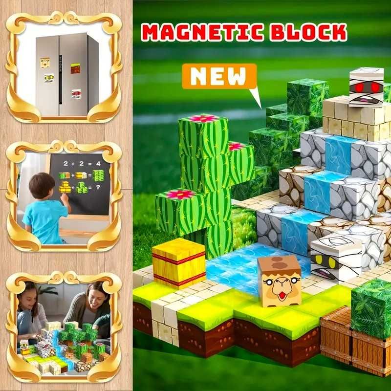 Магнітний конструктор Майнкрафт 100 блоків Minecraft магнітні кубики