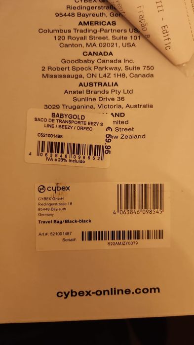 Cybex Saco de Transporte Eezy S/Beezy/Orfeo/Coya