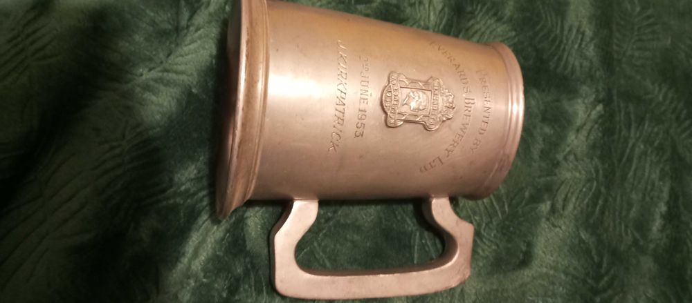 kolekcjonerki cynowy kufel do piwa z 1953 r unikat!