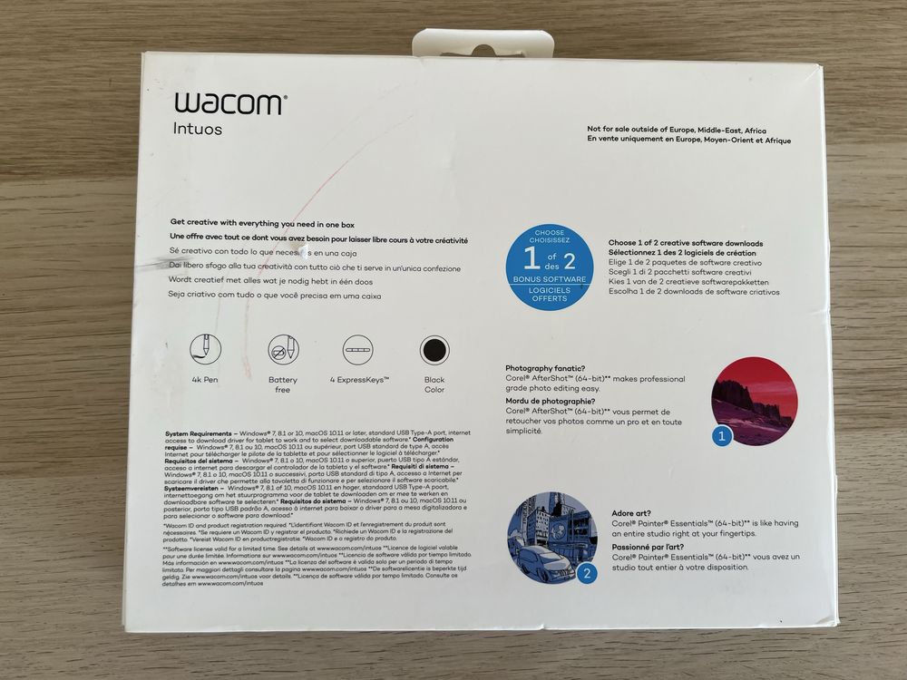 Wacom intuos tablet grafico para design ou edição de fotografia