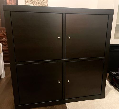 szafki brązowe zamykane i z pojemnikami 76x76, szafka z szufladami