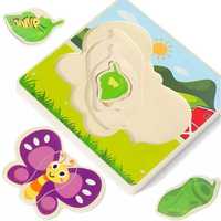 Drewniane puzzle montessori dla dzieci motylek MWZ-3155