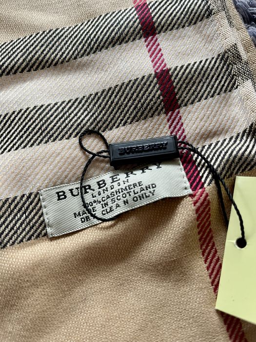 Chusta w kratę 180x70 cm | szal Burberry | karmelowy | kaszmir