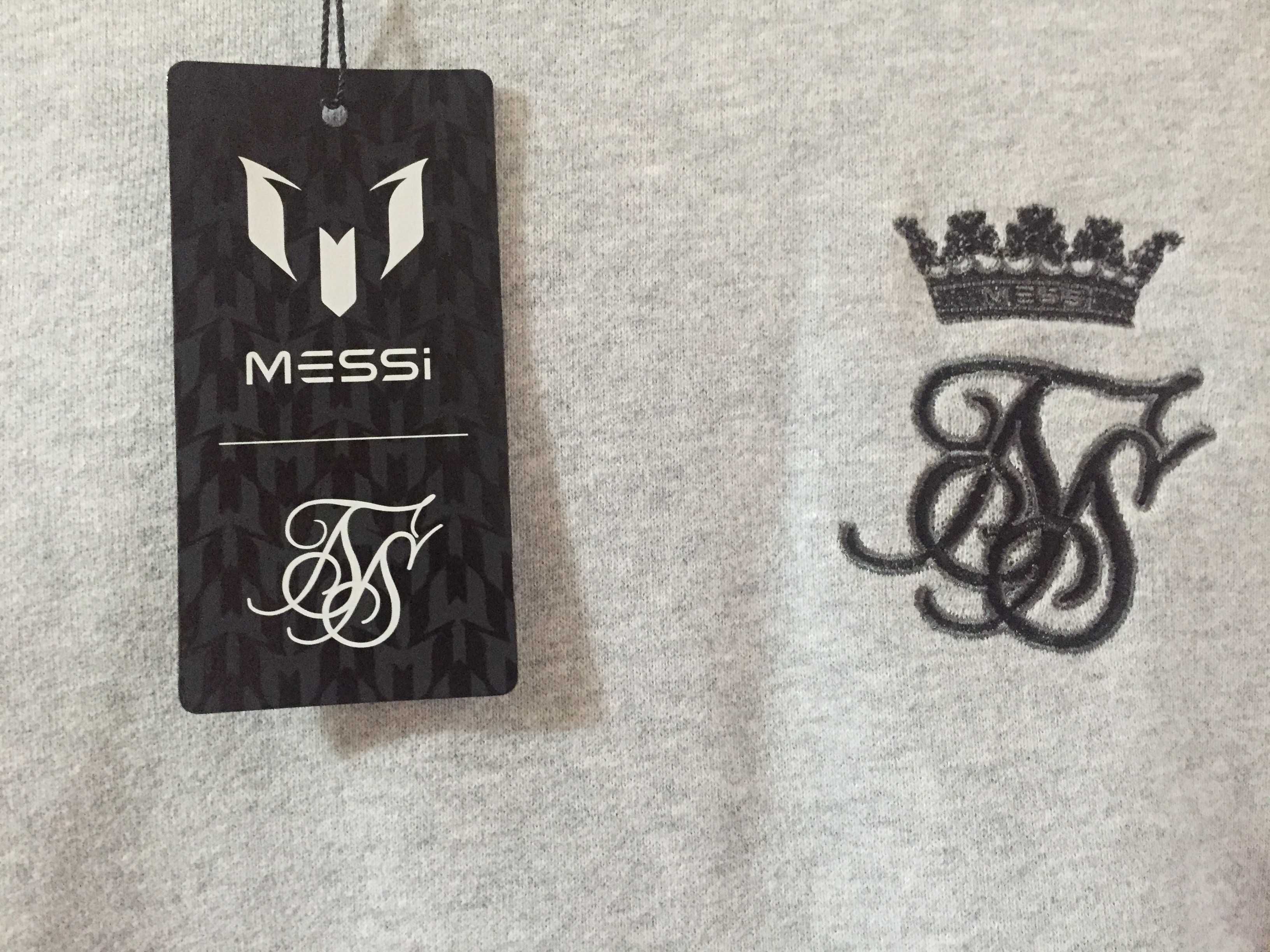 Nowa szara bluza z kapturem Siksilk Messi na 170 cm