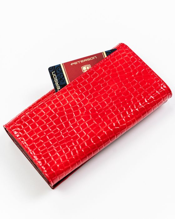 lakierowany portfel z elegancki wzorem croco - peterson