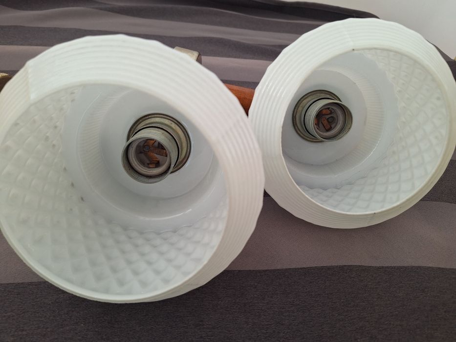 Dwa Klosze lampy kinkiety wczesny PRL