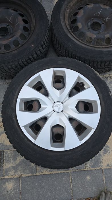 Koła Felgi Z Oponami Zimowymi 6,5Jx16 4x108 ET 20 Stalowe Kołpaki Grts