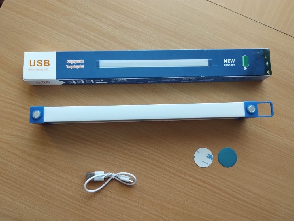 Світлодіодна лампа на акумуляторі з usb d30 см.