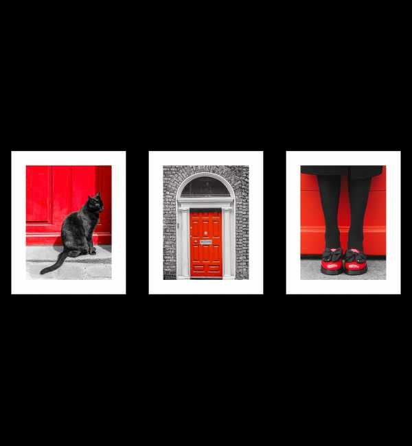 Czerwone Plakaty z Czarnym Kotem