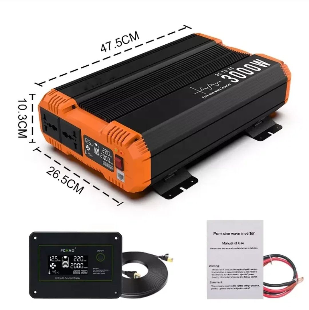 інвертор FCHAO 3000w / 6000w 24v. Чистий сінус.