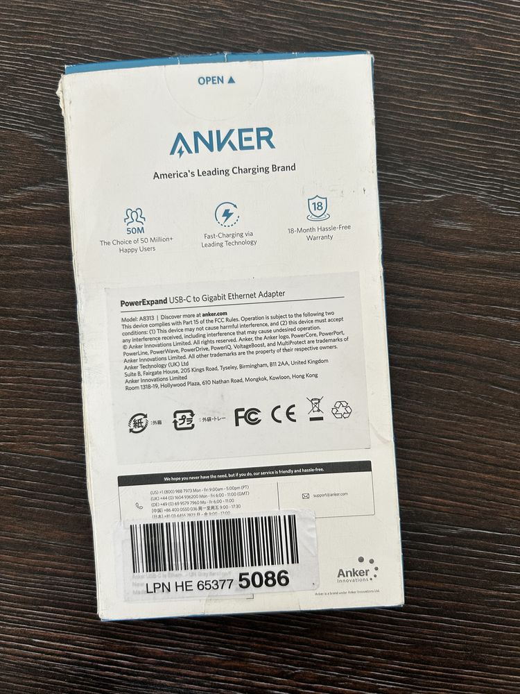Портативний адаптер Anker PowerExpand USB-C на Ethernet, 1000 Мбіт/с