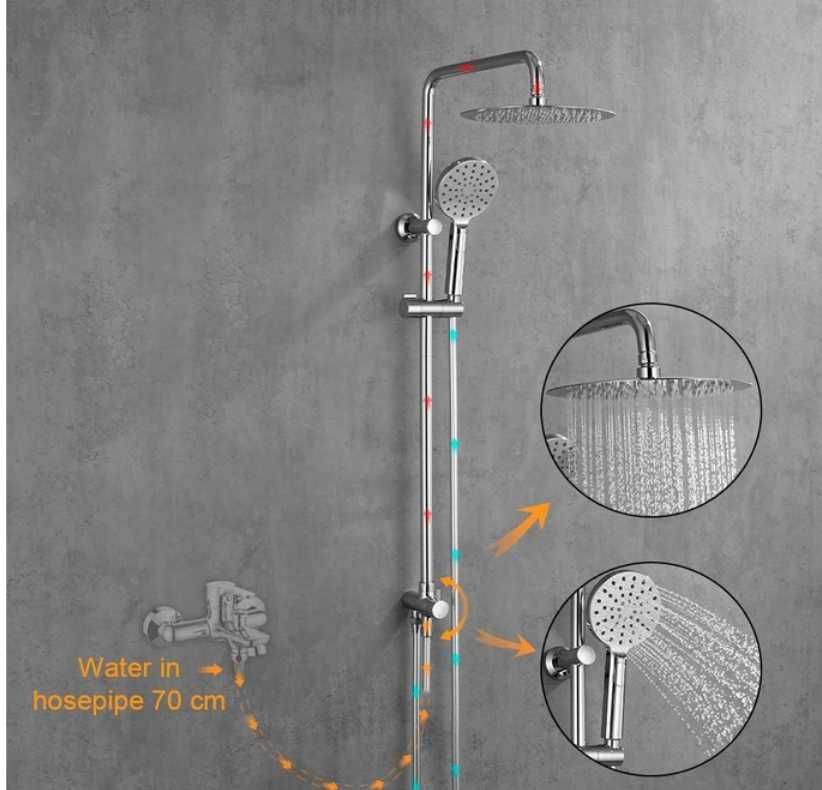Zestaw Prysznicowy Natynkowy Grifema G7005 Porto Chrom Deszczownica