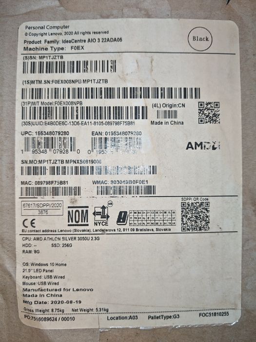 Lenovo All-in-one 21,5"