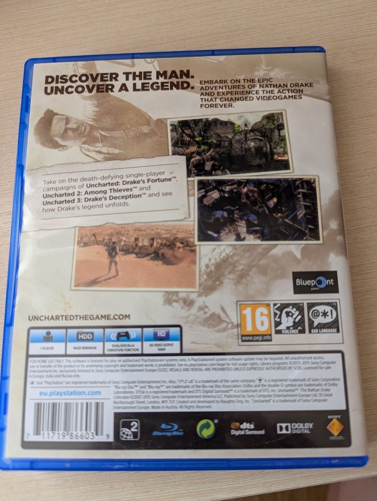 Гра на PS 4 Uncharted 1-3 частини збірка