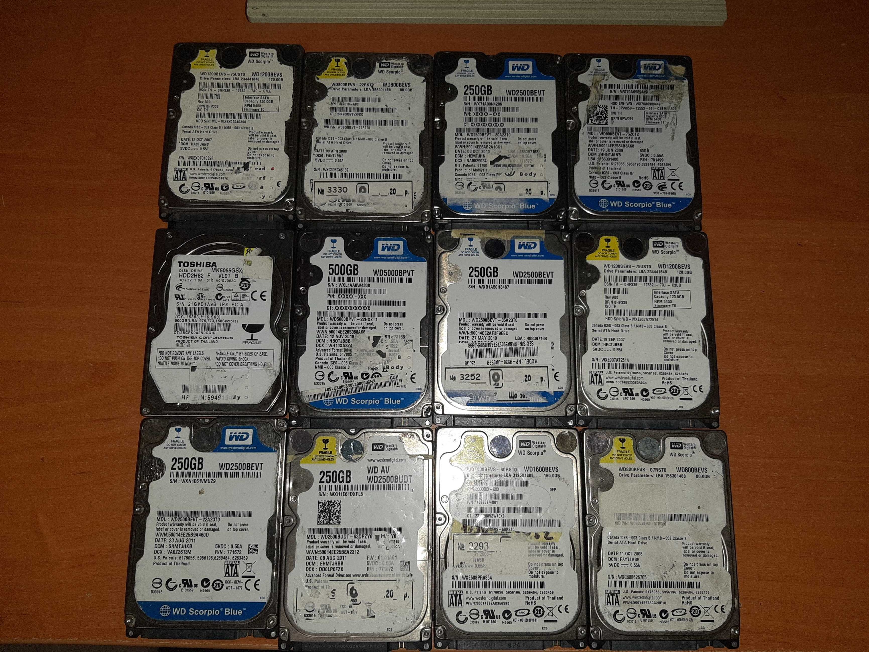 Мегалот 12 жорстких дисків для ноутбука SATA 2.5"
