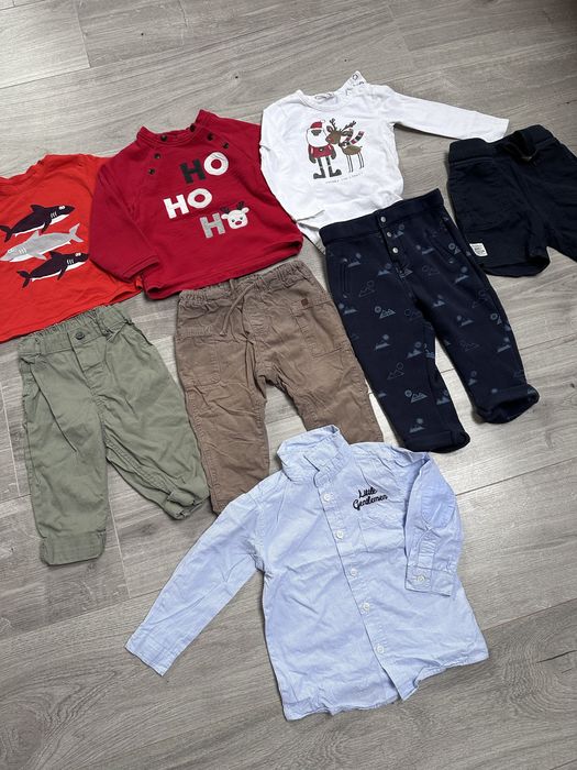 Zestaw ubranek dla chłopca 80 h&m spodnie bluzy bluzki zimowe świątecz