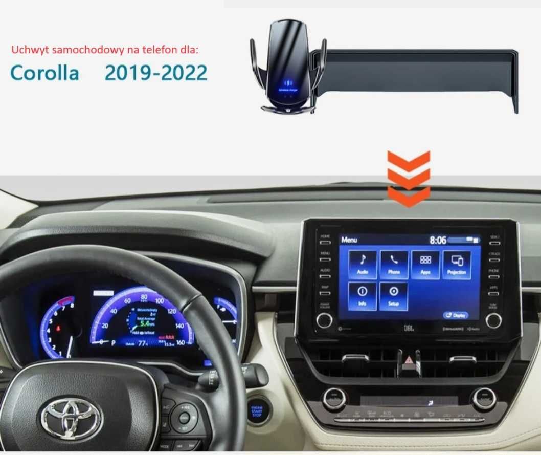 Uchwyt samochodowy na telefon dla Toyota Corolla 2019r-2022r + gratis