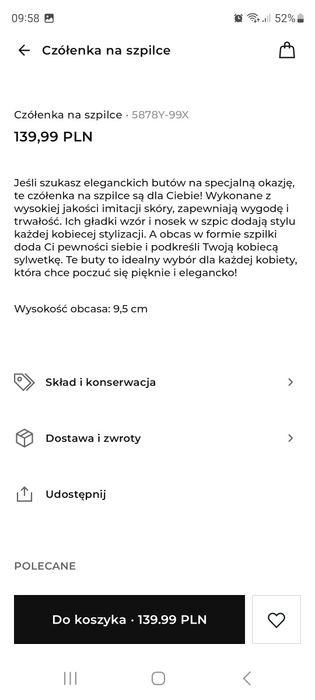 NOWE Czółenka na szpilce Reserved  rozmiar 39