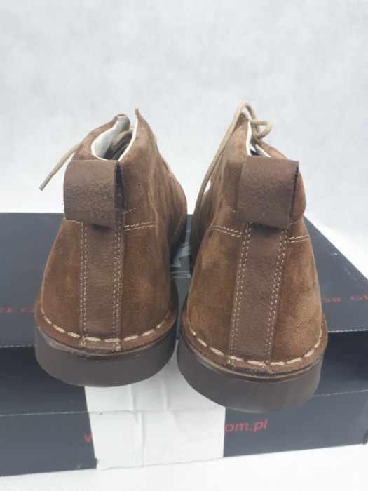 Nowe trzewiki męskie GREGOR zamszowe brąz 44 skóra botki