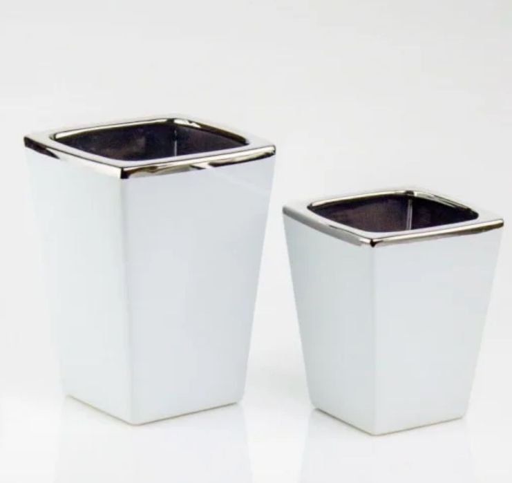Biało-srebrna Osłonka Glamour - 2sz - Zwężany Kwadrat