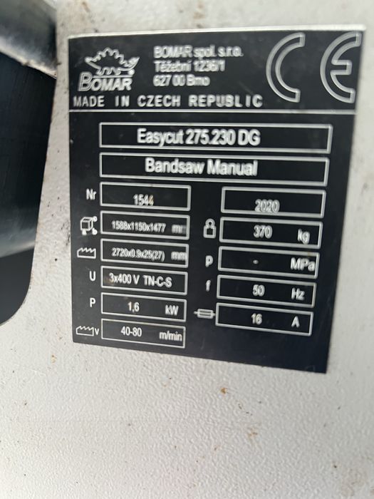 Przecinarka Tasmowa Bomar Easycut 275.230 DG Super Stan Pila