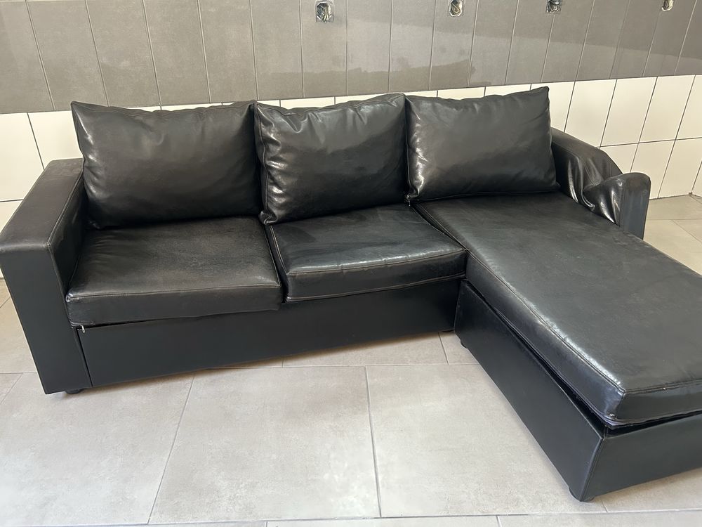 Sofa pele preto