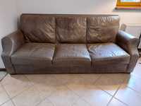Sofa skórzana 3-osobowa oraz 2 fotele skórzane