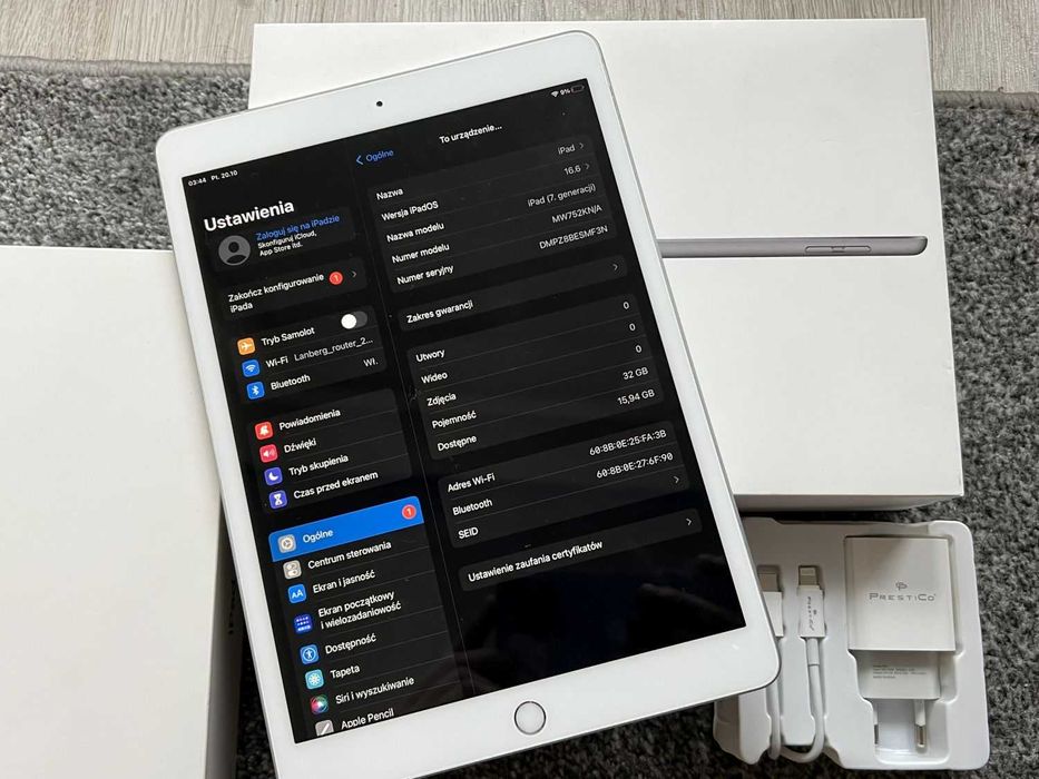 Tablet Apple iPad 10.2" 7 32GB WIFI SILVER WHITE BIAŁY Fv Gwarancja