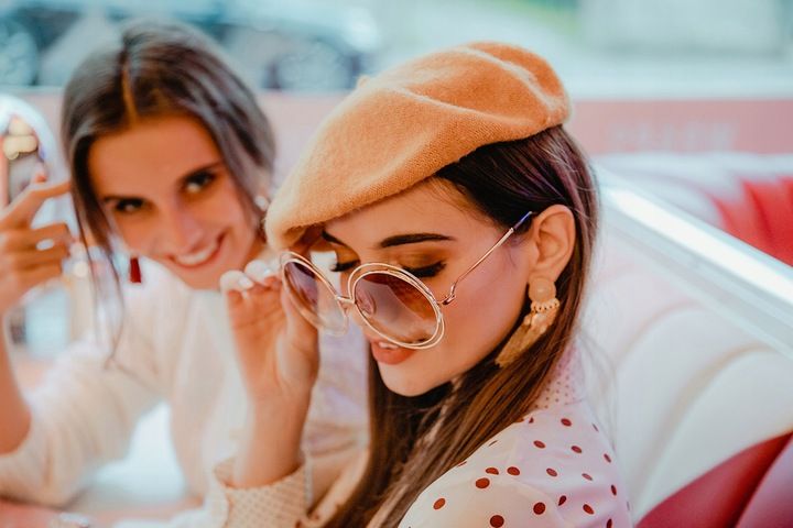 Okulary Przeciwsłoneczne Damskie Brązowe Muchy Okrągłe Duże Xxl Elegan