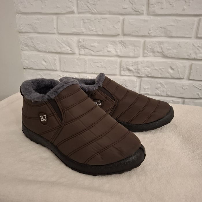 Brązowe buty damskie sniegowce botki